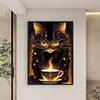 Black Cat Coffee-11CT Stamped Cross Stitch 40*60cm(Big Size)