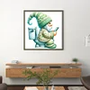 Goblin Goes To Toilet-18CT Stamped Cross Stitch 25*25cm/9.84*9.84in