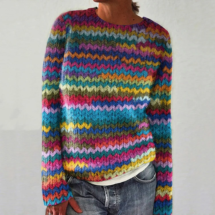 Vintage Icelandic Geometric Knit Cozy Sweater