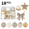 18PCS Golden Christmas Tree Hanging Balls Set