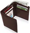 Men&rsquo;s Trifold Slim RFID Blocking Genuine Leather Wallet Card Holder