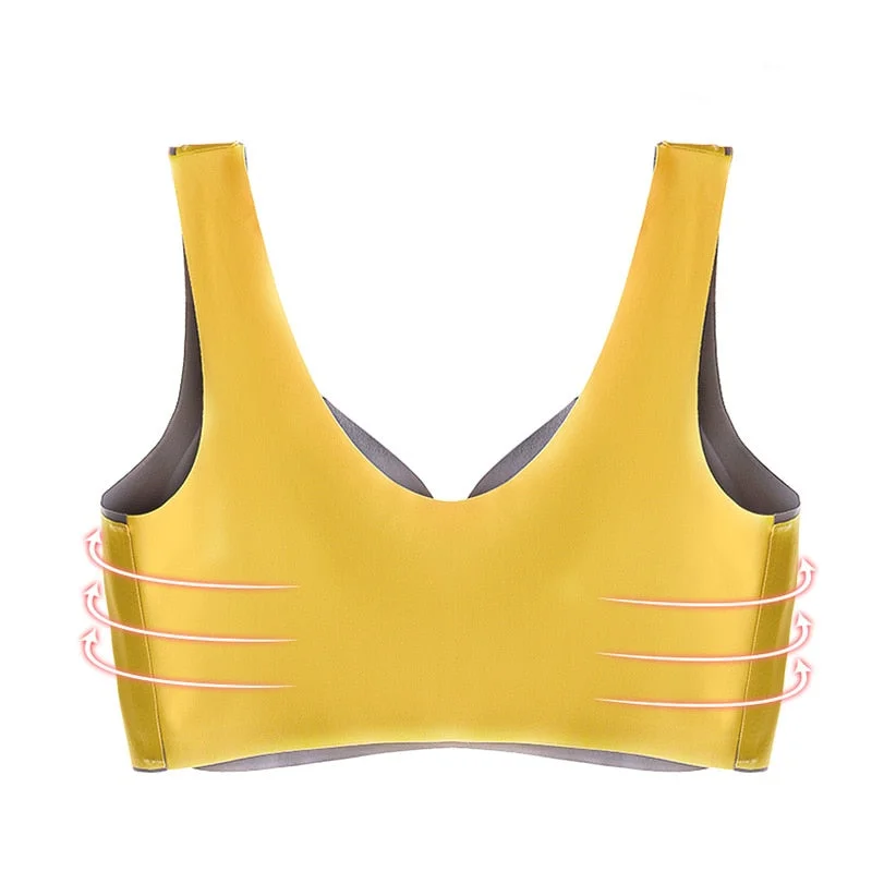 Plus Size Bra M-2XL Seamless Bras for Women Wire Free Solid Color Underwear Sexy Bralette with Pad Vest Top Lingerie