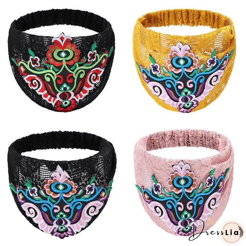 Women's fashion trends in hairband ethnic headdress embroidered hair accessories