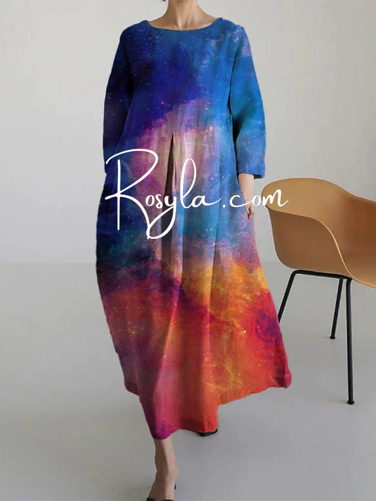 Women's Fashion Starry Sky Print Dress