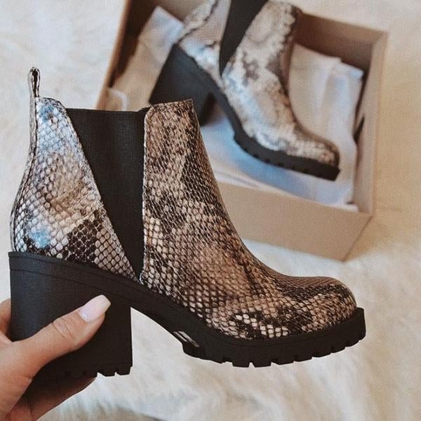 Patent Leather Slip-On Ankle Boots