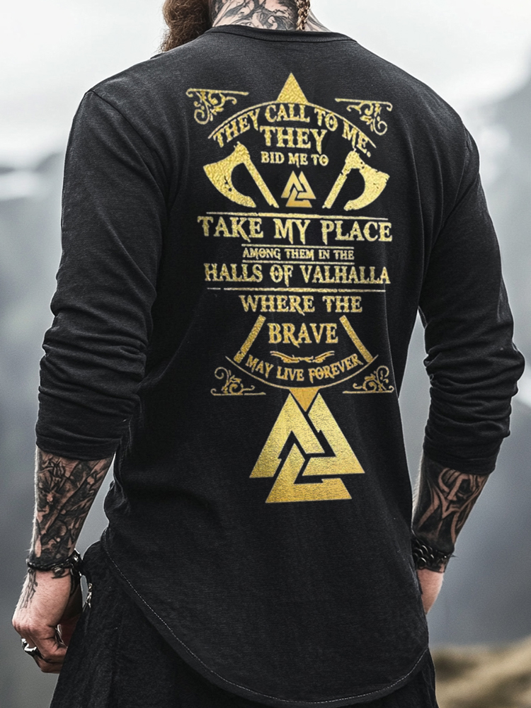 Viking Ngerl Rune Axe Odin Totem Print Top / Rvogue / Rvogue