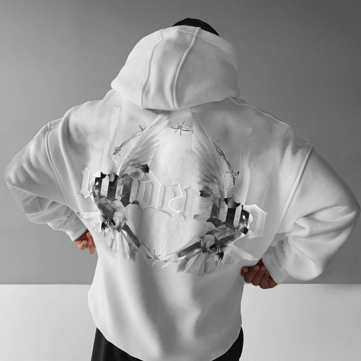 Fashionable Peace Dove Lettering Unisex Hoodie