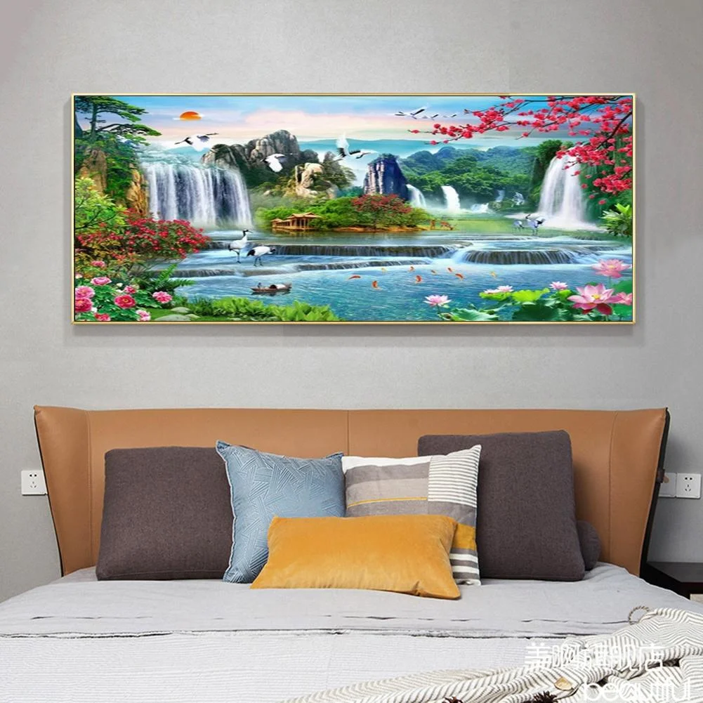 Diamond Painting - Full Round Drill - Waterfall Garden(100*40cm)