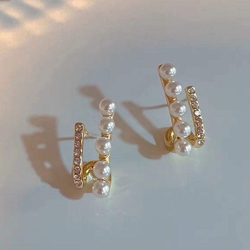 1 Pair Elegant Minimalist Streetwear Flower Bow Knot Plating Inlay Alloy Artificial Pearls Zircon Ear Studs