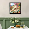 Seaside Maltese Special Shaped 5D DIY Partial Drill Diamond Painting Kits for Adults Beginners Home Decor Diamond Dots Paintings Diamond Art Kit 11.81 x11.81inch