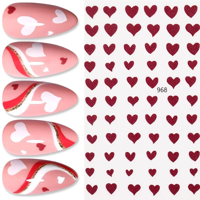 The New 3D Nail Sticker Cool English Letter Stickers For Nail Foil Love Heart Design Nails Accessories Fashion Manicures Sticker