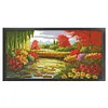 Autumn Colors Of Lotus Pond - 14CT Stamped Cross Stitch 103*58cm/40.55*22.83in