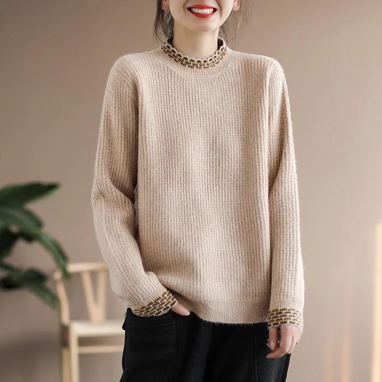 Autumn Loose Cotton Knitted Sweater