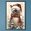 (40*60cm)Christmas Kitty - Full Round Drill Diamond Painting