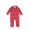 Christmas Family Matching Pajamas Plaid Cotton Mother Father Baby