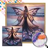 (40*40cm)Butterfly Girl - Round AB Drill Diamond Painting