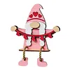 Wooden Valentines Gnome Figurines Decoration with Dangling Legs for Home Office