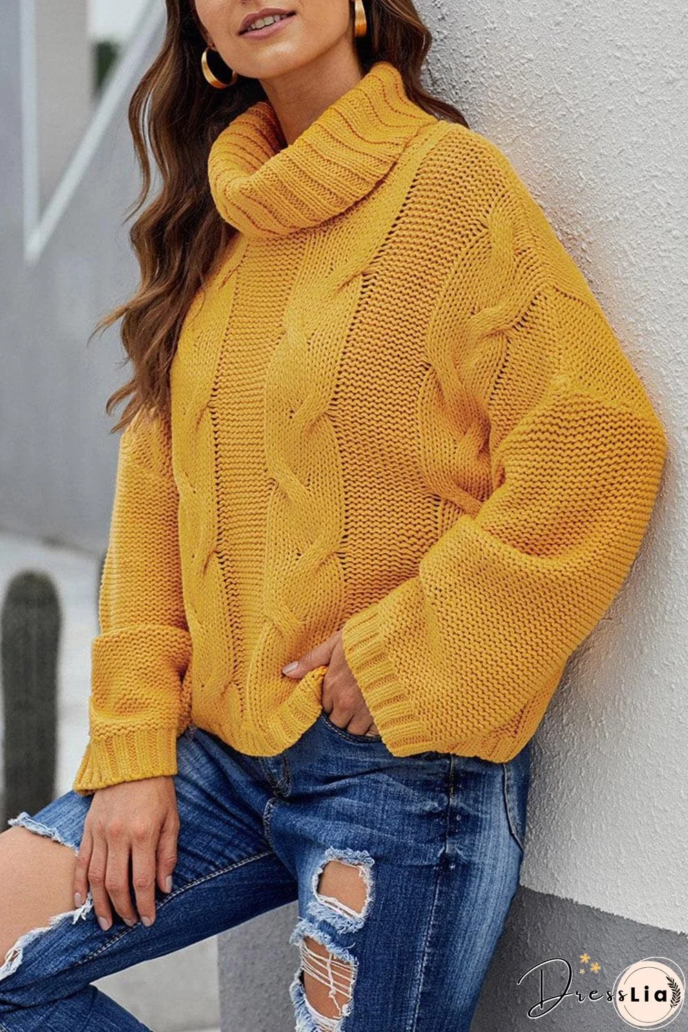 Knitted Turtleneck Pullover Sweater