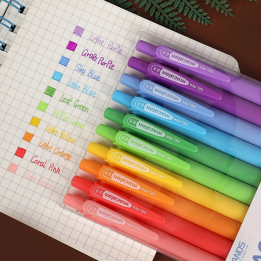 マカロンページ 10 Pcs/set Vintage Macaron Colorful Press Gel Pen Set 0.5mm