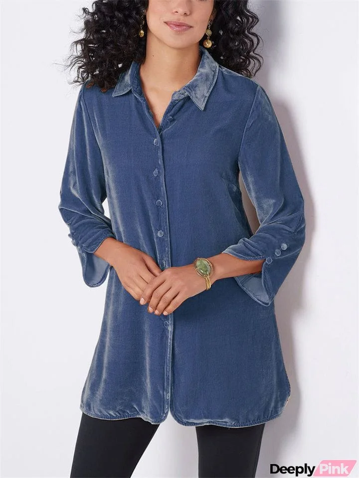 Gorgeous Velvet Mid Length Blouses for Women
