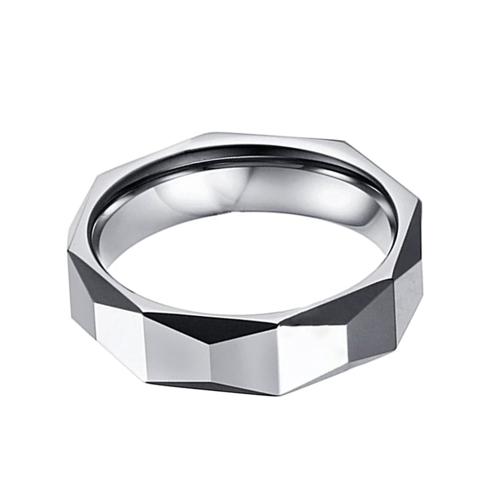 6MM Couples Tungsten Carbide Wedding Band Unique Rhombus Rings