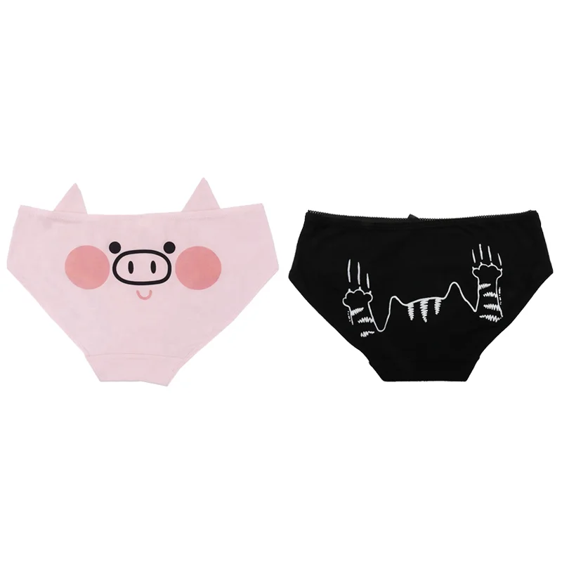 Billionm 1- 3Pcs Pink Pig Print Panties Underwear Cute Cartoon Briefs Cotton Panties Set Sexy Underpants Girls Thongs Knickers Hipsters