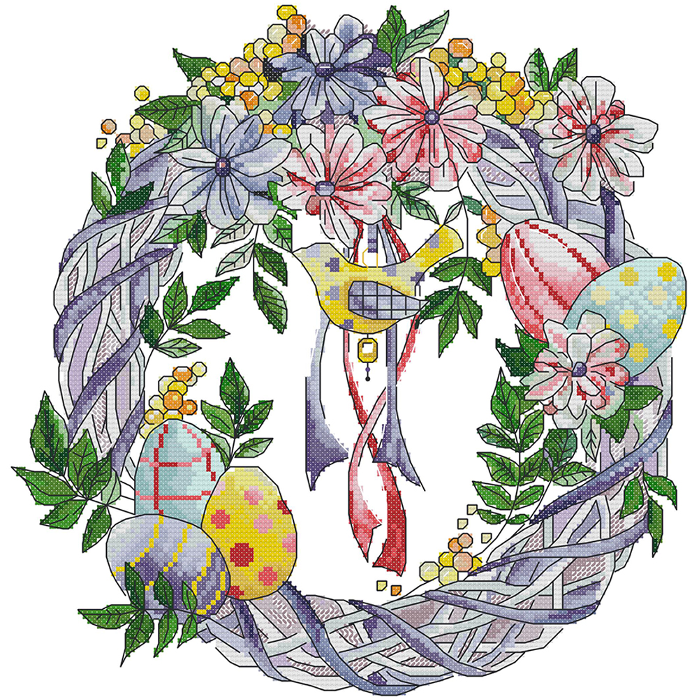 

Easter Egg Garland - 11CT Stamped Cross Stitch - 43*44CM, 501 Original