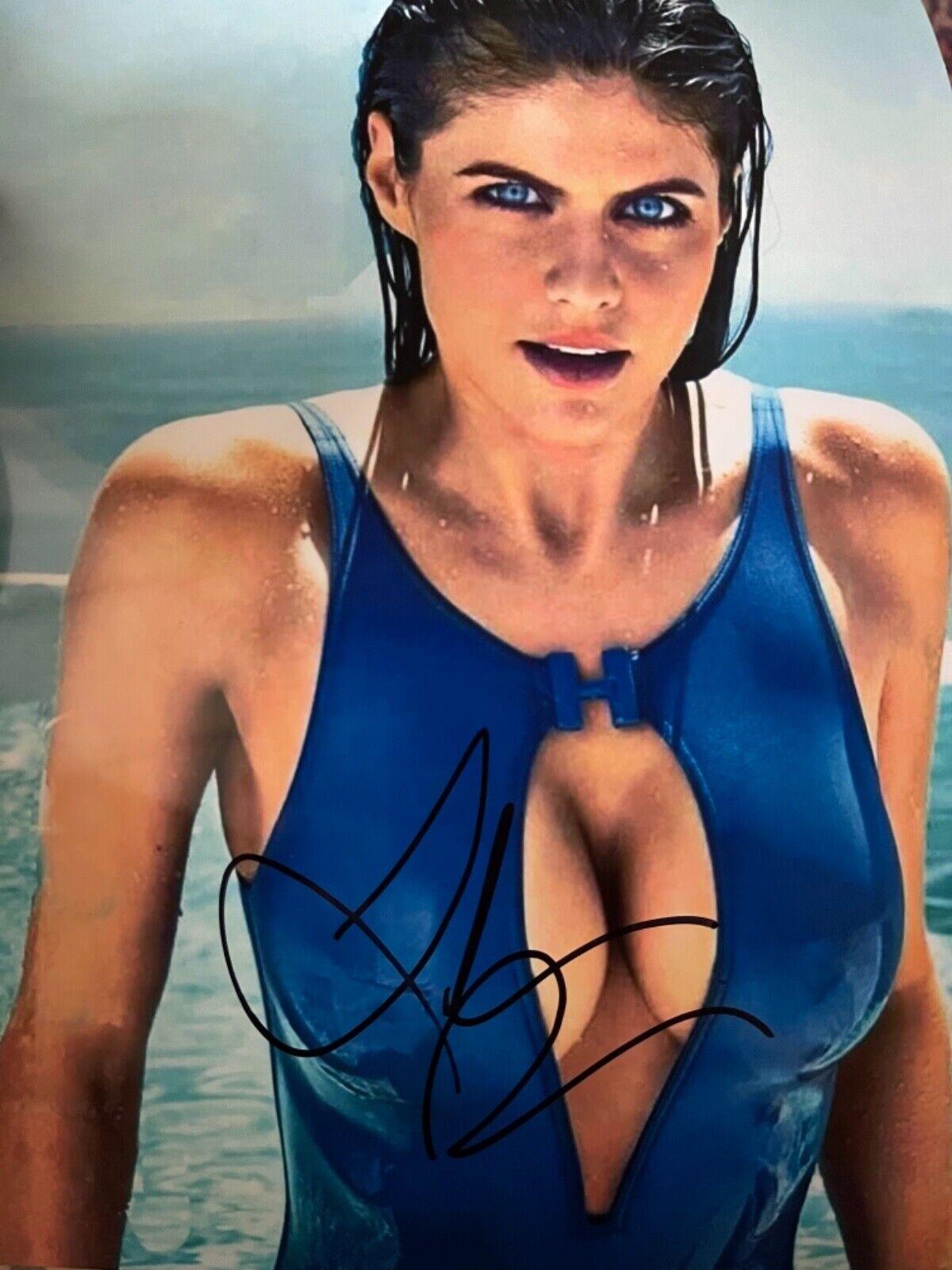 Alexandra Daddario signed 8 x10 Photo Poster painting sexy picture