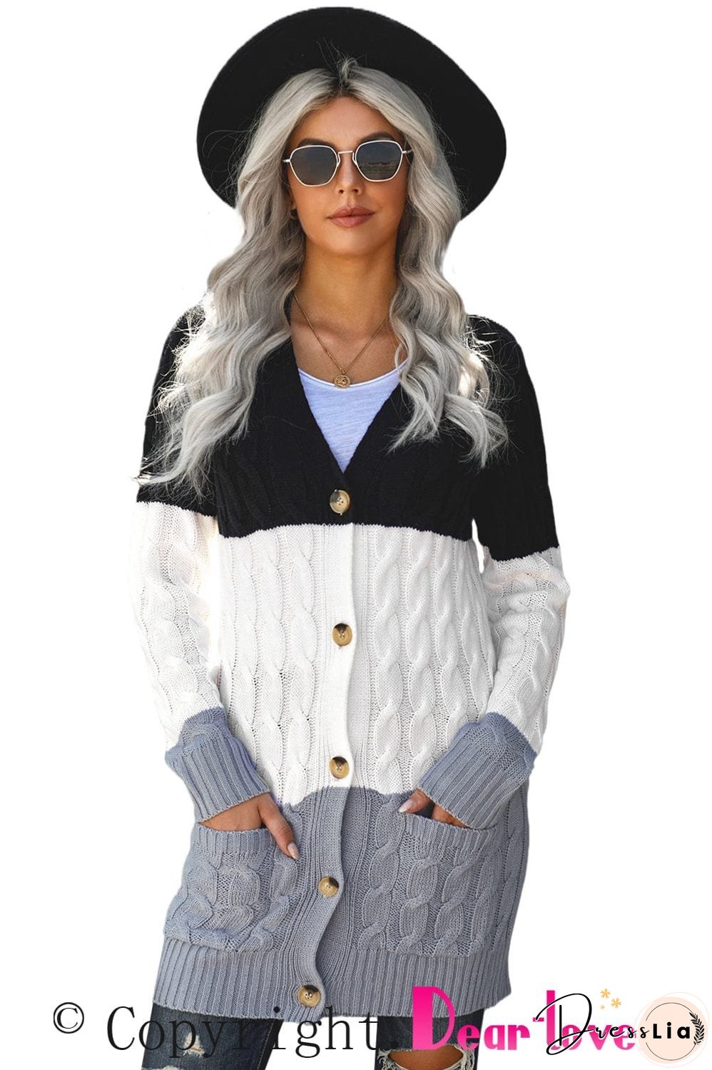 Cozy Cable Knit Button-Front Long Sleeve Cardigan