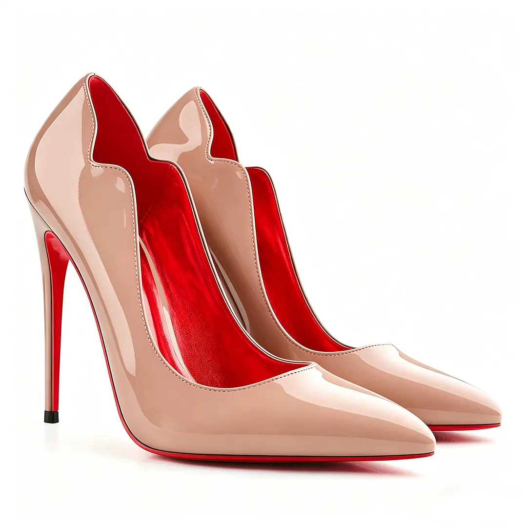 120/100mm Red Bottom Women's Party Wedding Heels Red Lining Patent Pumps-vocosishoes