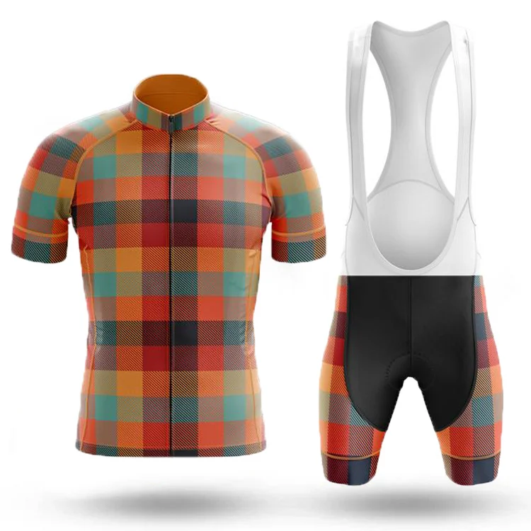 Plaid Men's Short Sleeve Cycling Kit