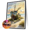 Voilier sur bord de mer-plein carré diamant peinture-40 * 50cm