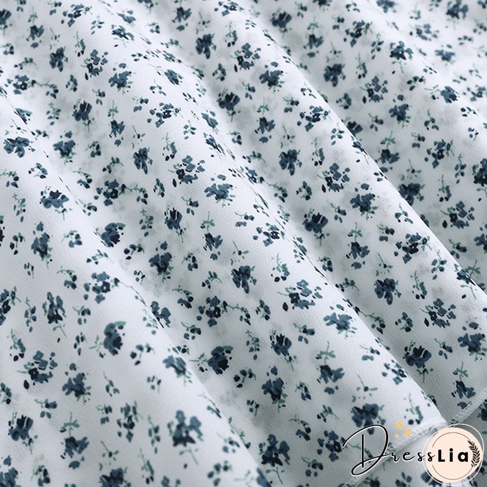 Women Summer V Neck Long Sleeved Skater Dress Floral Print Holiday Beach Mini Dress