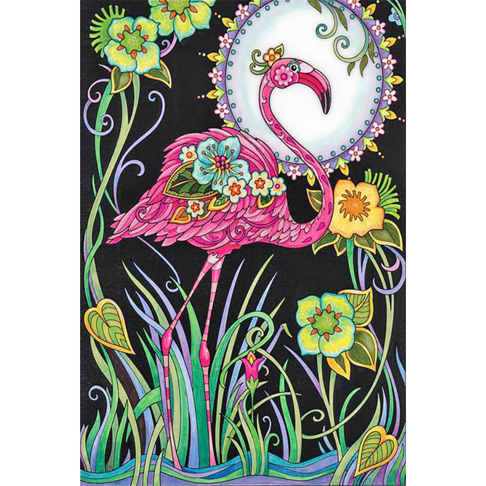 

30*40CM - Round Drill Diamond Painting - Flamingo, 501 Original