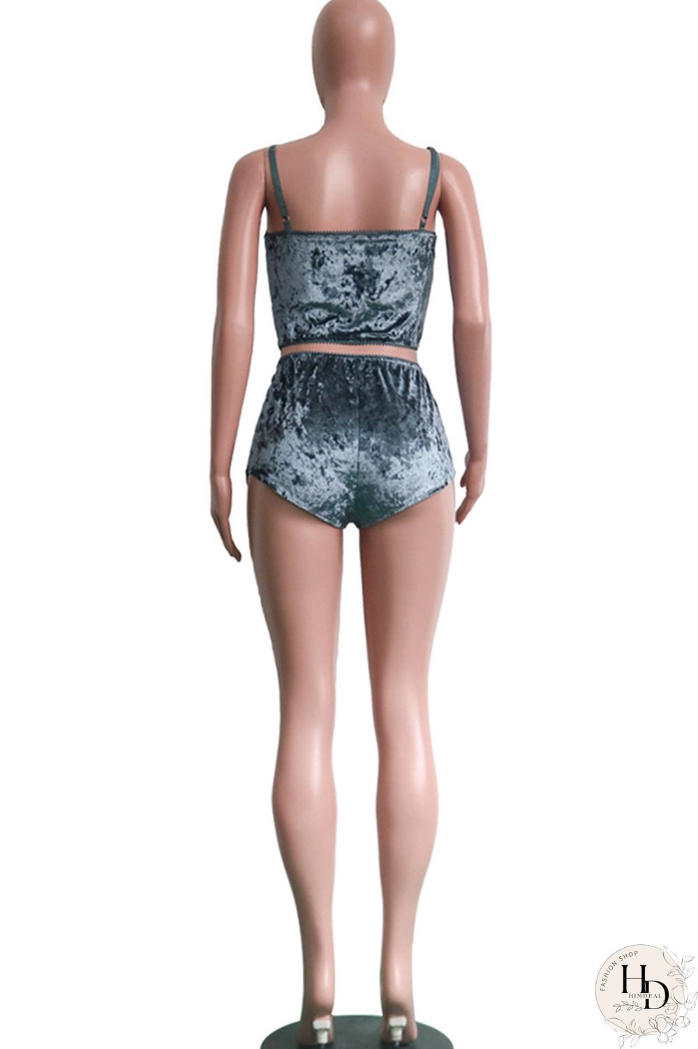 Pink Polyester Sexy Solid Two Piece Suits Straight Sleeveless