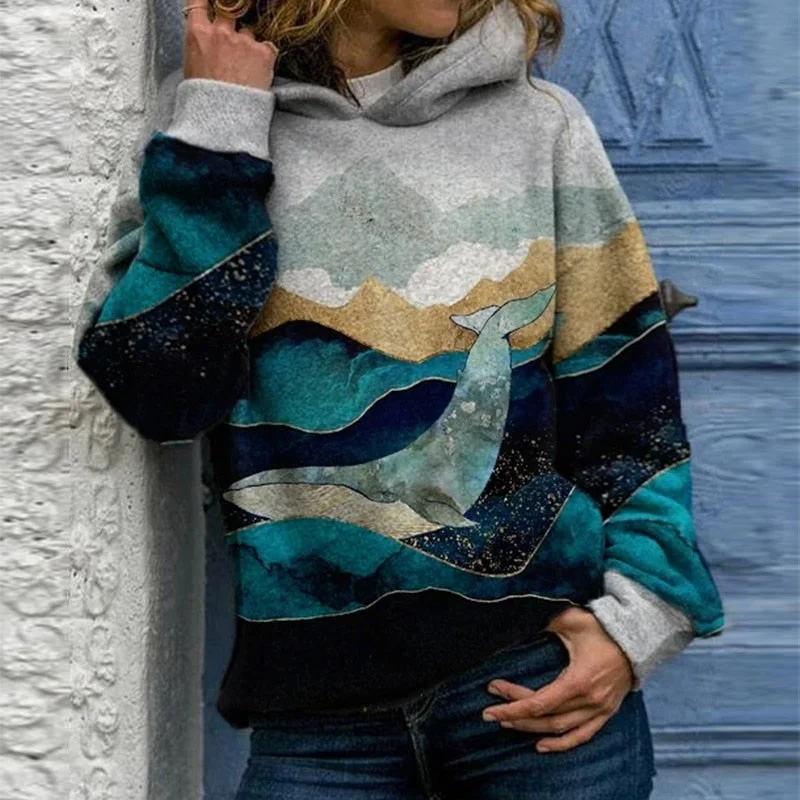 Autumn Winter Casual Cats Print Fleece Tops Women Long Sleeve Warm Pullovers Shirts Female Size S-3XL Retro Harajuku Streetwear