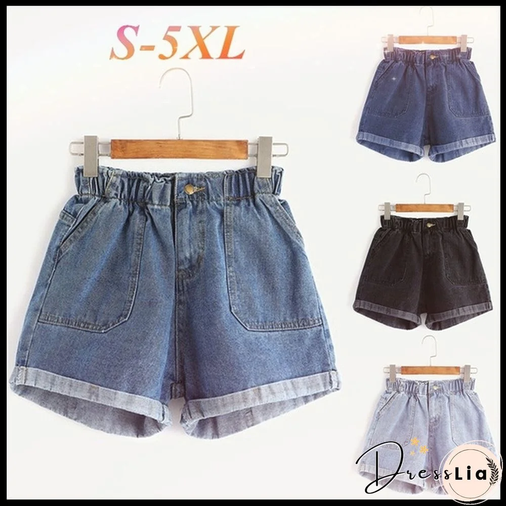 S-5XL Women's Fashion Summer Sexy Slim Fit Denim Shorts Girl's High Waist Jean Shorts Jeans Pants