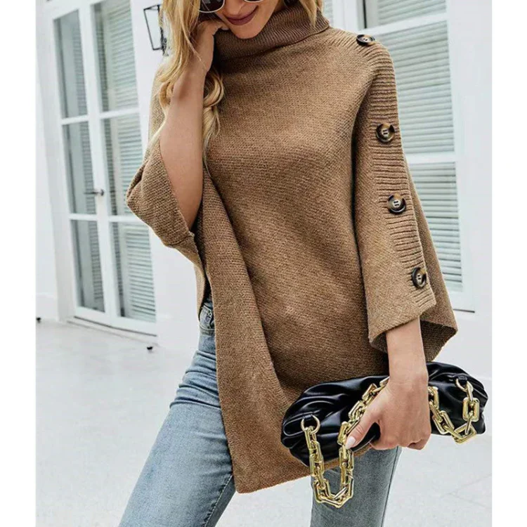 Fashion Short Sleeve Tuttleneck Trendy Sweater