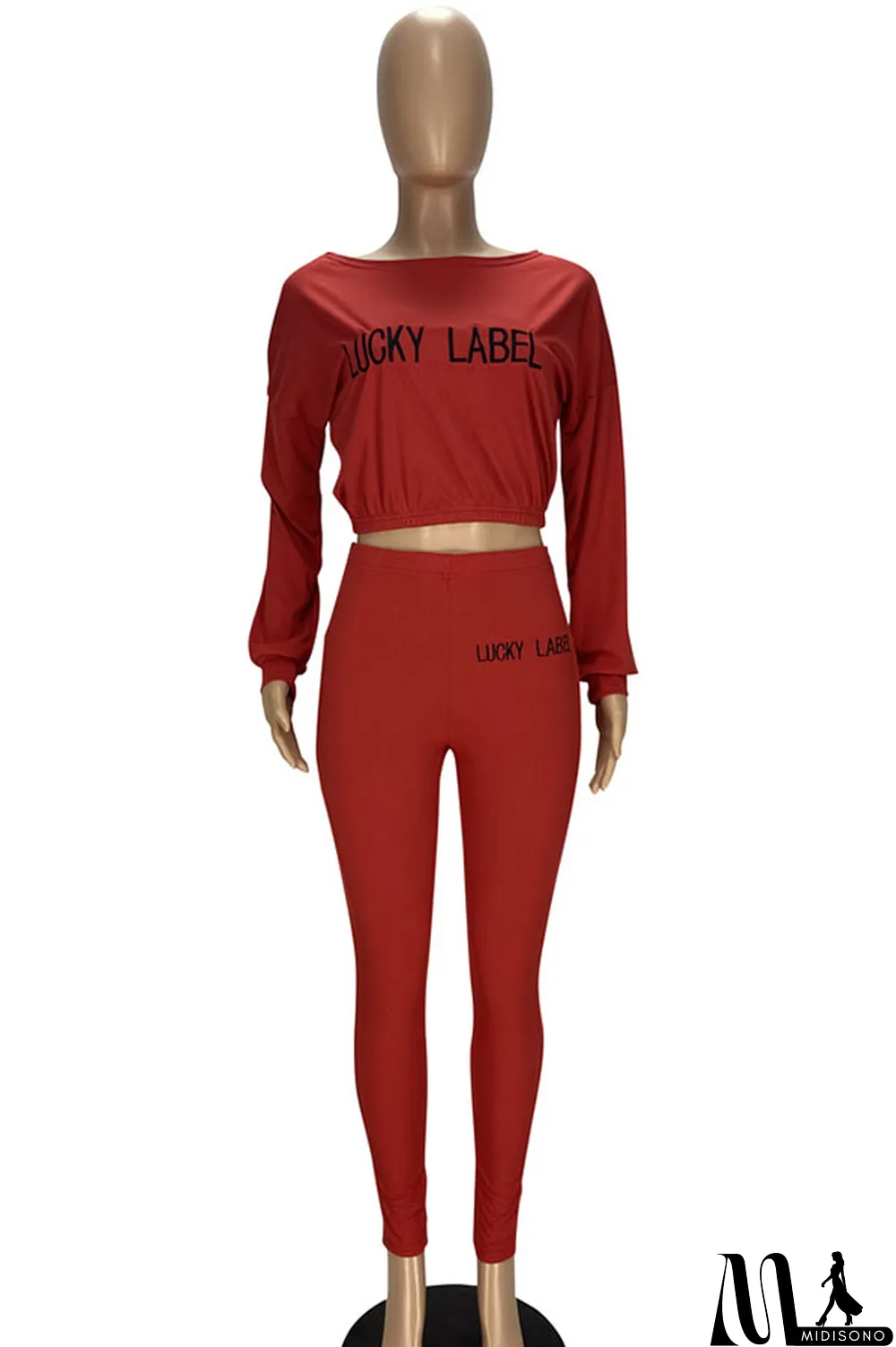 MidiSono - White Fashion Casual Pit Article Fabrics Letter Embroidered Boat Neck Two Pieces