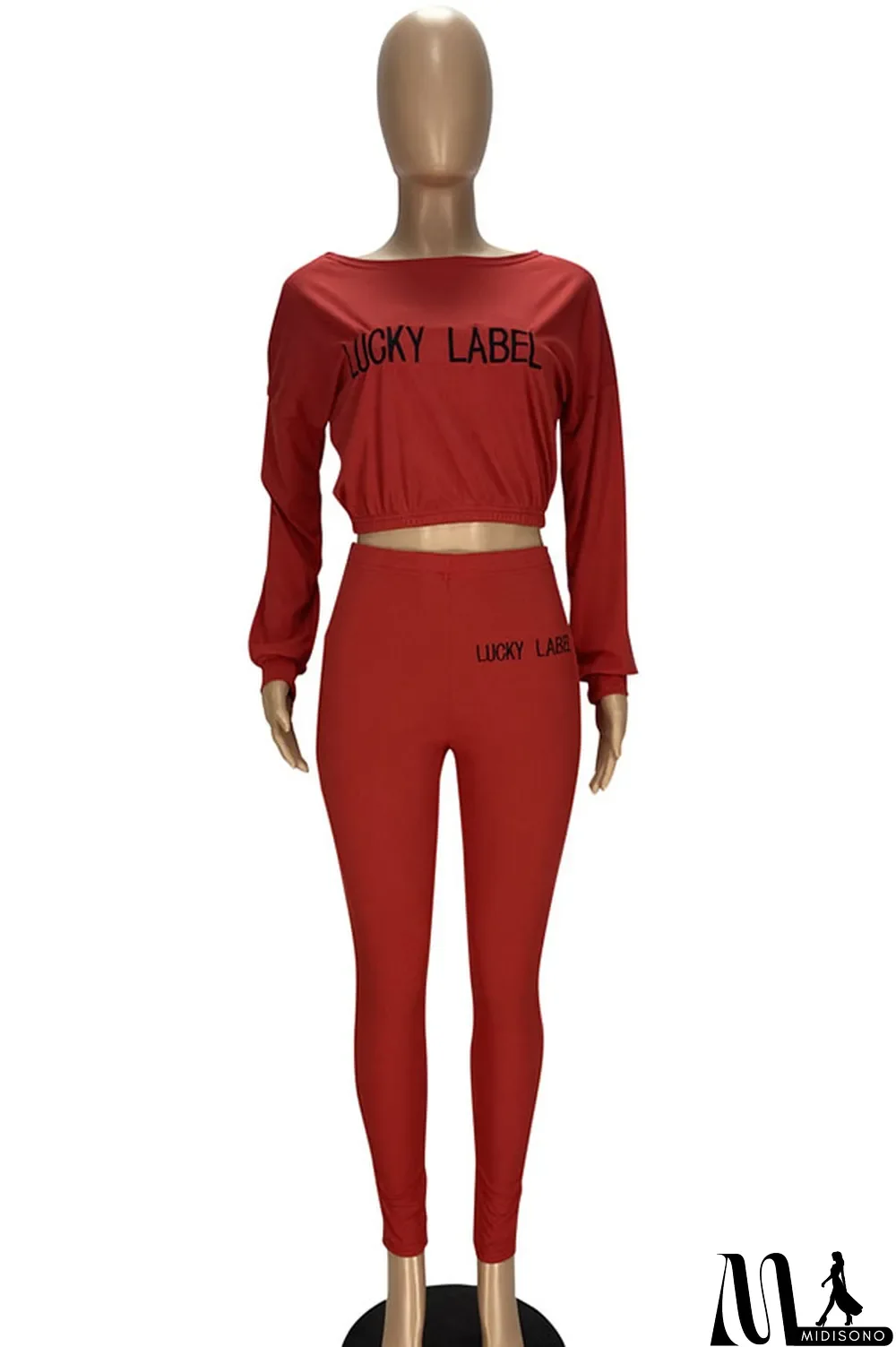 MidiSono - White Fashion Casual Pit Article Fabrics Letter Embroidered Boat Neck Two Pieces