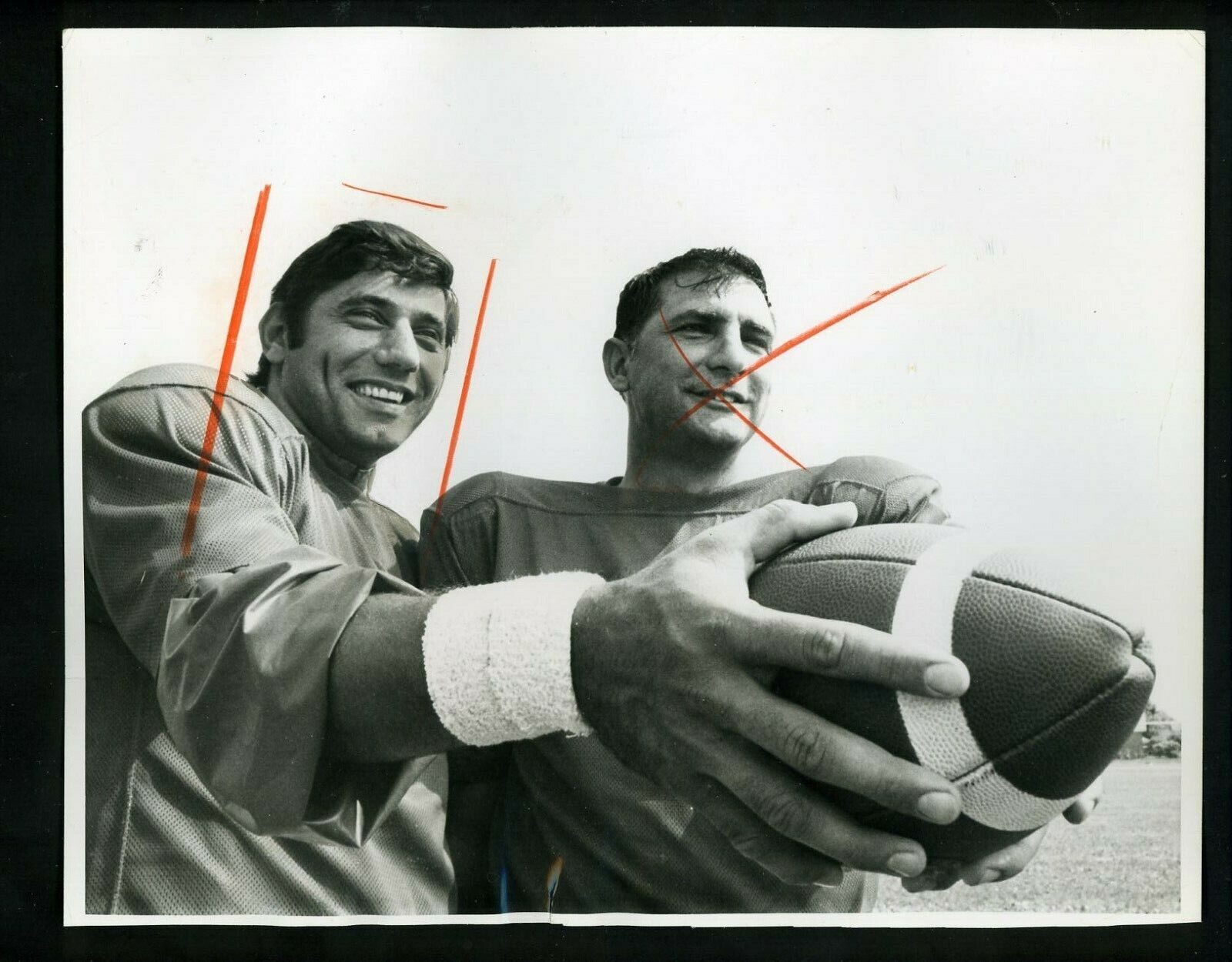 Joe Namath & Babe Parilli 1968 Press Photo Poster painting New York Jets