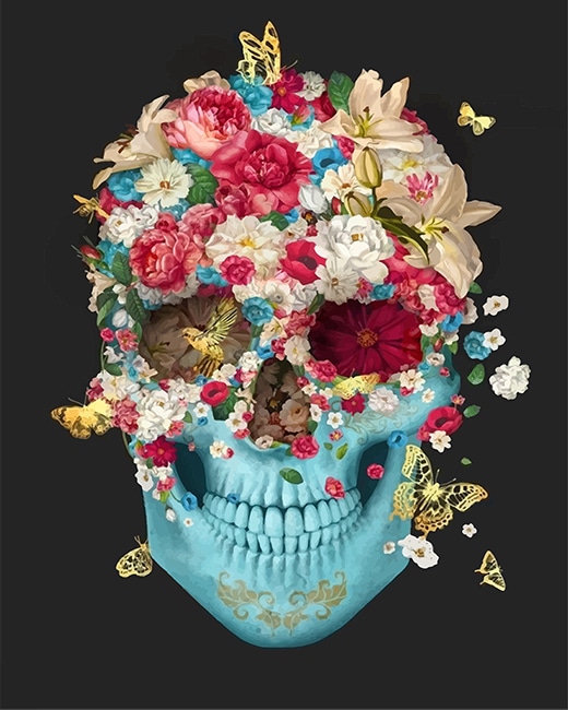 

Flower Skull – Paint By Numbers - 40*50CM, 501 Original