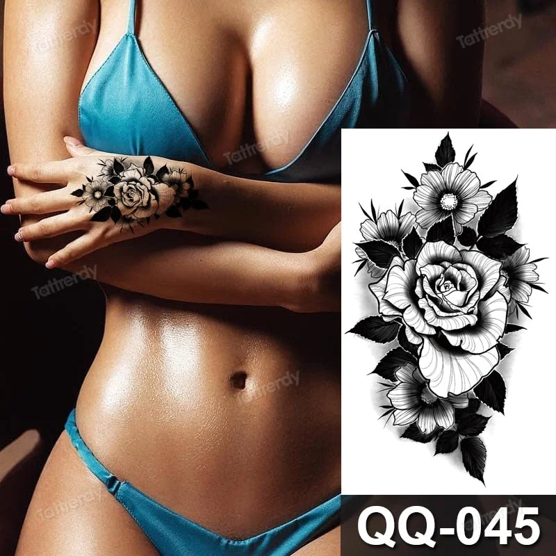 Waterproof Temporary Tattoo Sticker Tiger Lion King Compass Pattern Fake Tatto Flash Tatoo Small Body Art for Kids Women Men