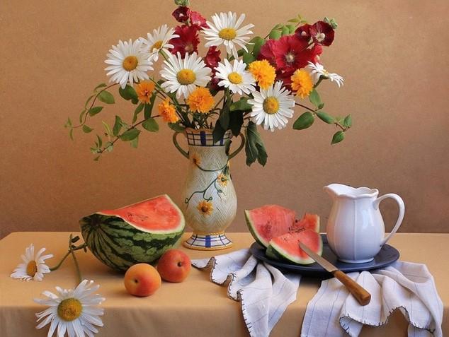 

Fruits and Flowers On Table – Paint By Numbers - 40*50CM, 501 Original