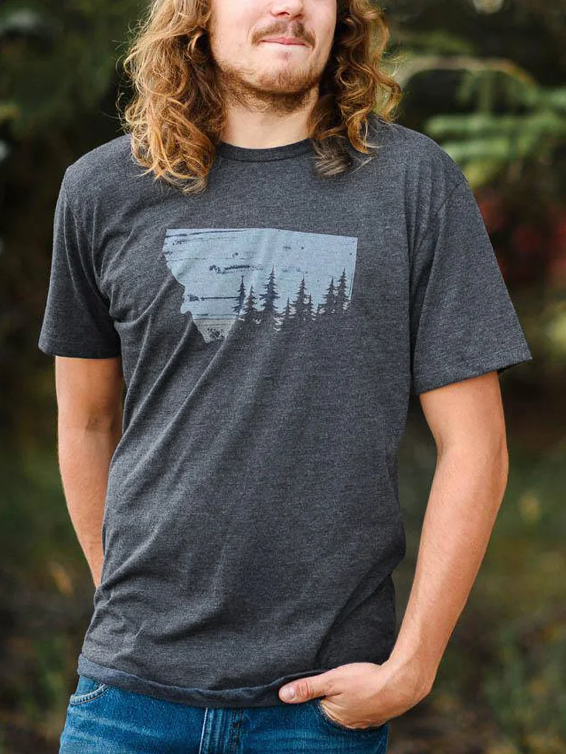 Forest Tree Printed Men's T-Shirt in  mildstyles