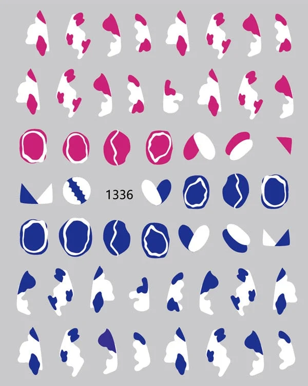 3D Swirl Lines Nail Sticker Geometry Irregular Whirling Wave Cow Print Decal on Nails Art Charms Manicure Slider Tip Accessories-Nail Inspo