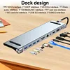 14 in 1 USB C Hub with 4K HDMI-Compatible VGA Ethernet 100W PD SD/TF Audio