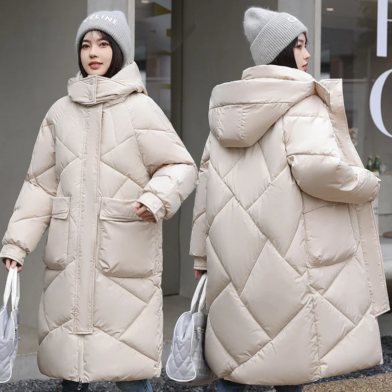 Toloer Winter Cotton-Padded Clothes Women 2023 New Korean Version Down Cotton Clothes Women Over The Knee Long Thick Plus Plus Size Coat Fashion Cotton-Padded Jacket-Outfit Ideas