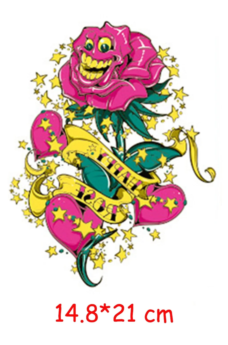 Pink Bloom Rose Water Transfer Fake Tattoo Stickers Women Body Chest Art Temporary Waist Bracelet Flash Tatoos Flower For Girl