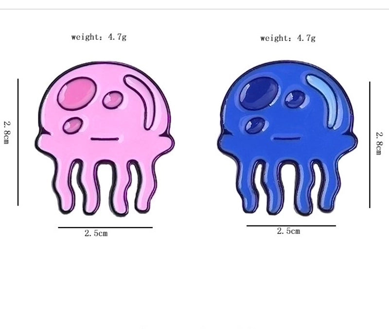 Cartoon Style Pin Jellyfish Alloy Enamel Women’s Brooches
